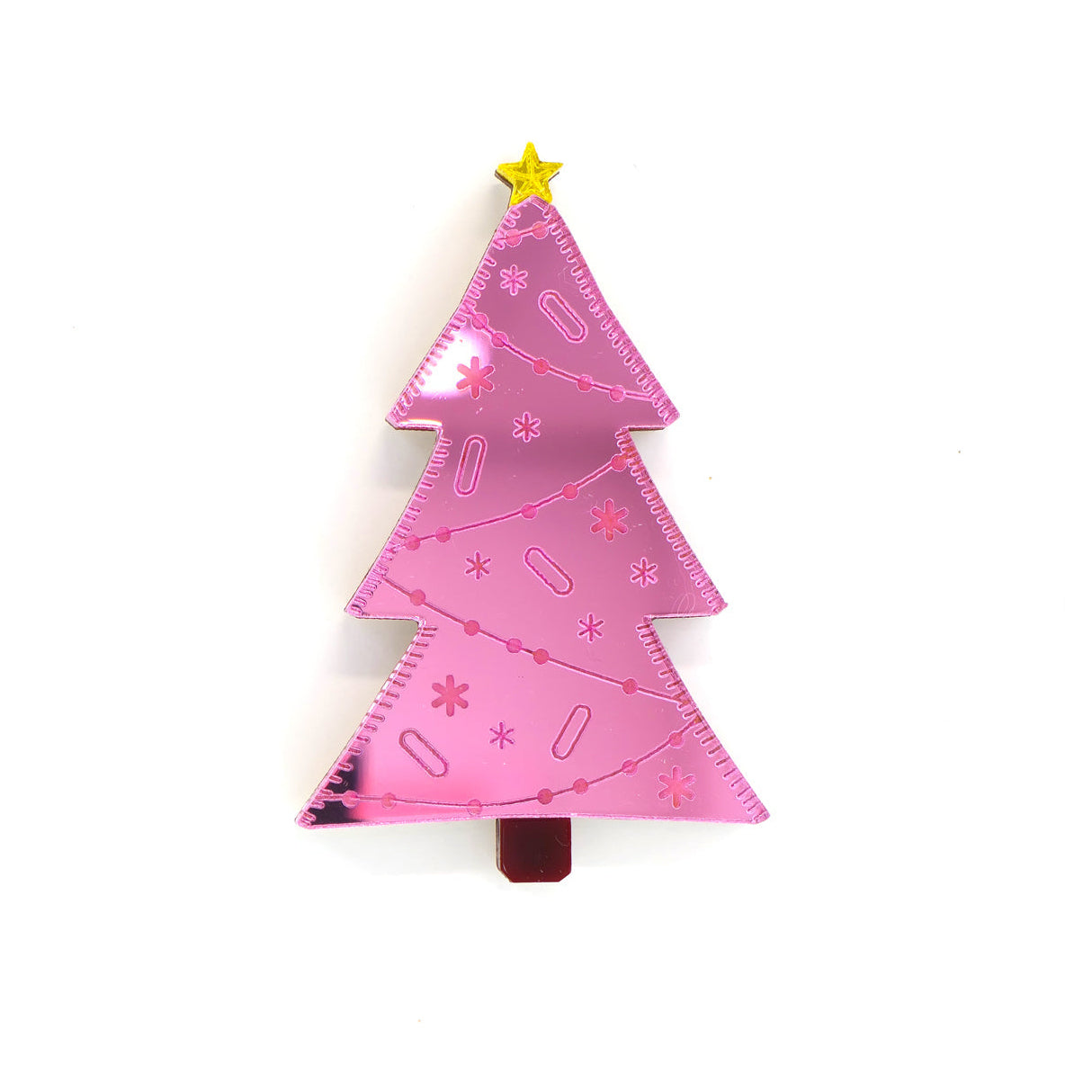 Kerstboom broche roze