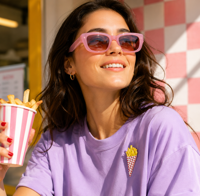 Tragbare Wandkunst 'Fries before guys'