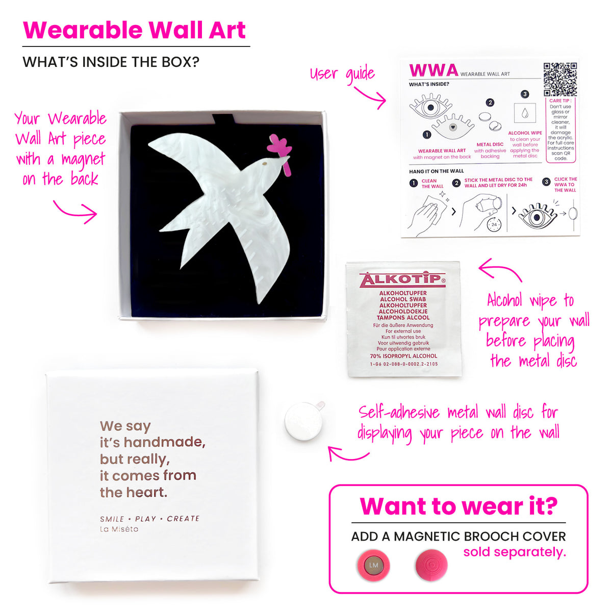 Wearable Wall Art Peace Dove